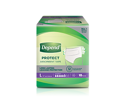 Depend Tape L for incontinence and bladder leakage protection 