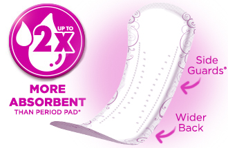 Poise pad, 2x more absorbent than period pads